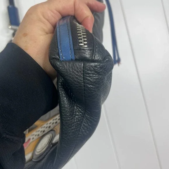 BRIGHTON BAG “Uptown” Fashionista NYC appliqué Leather Bag/Tote - Picture 6 of 13